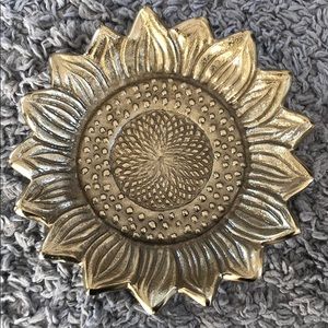 Gold Sunflower Decorative Plate